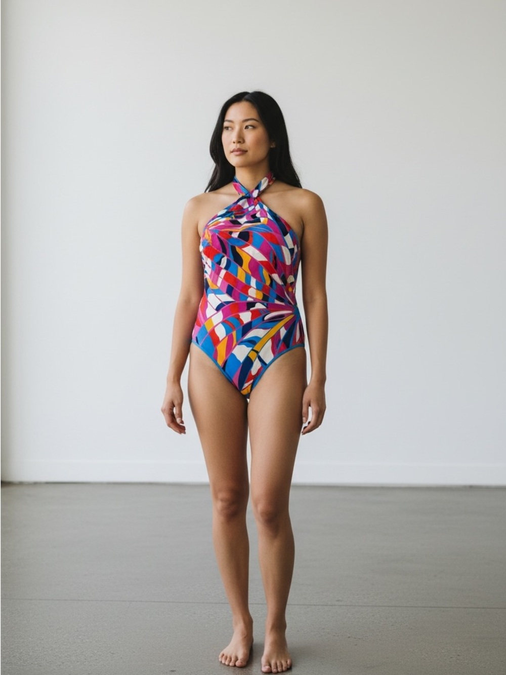 Trina Turk One-Piece Swimsuit in Vibrant Multi-Color Print